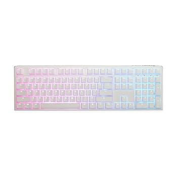 【中古】【未使用】Ducky One 3 ピュアホワイト ホットスワップ RGB メカニカルキーボード (チェリーMXレッド)