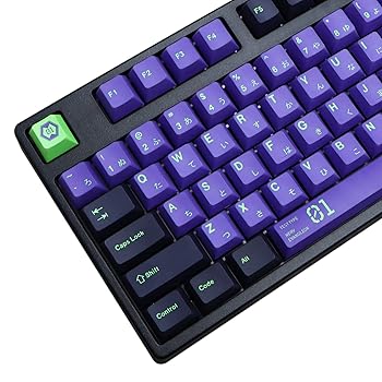 【中古】MOLGRIA キーキャップ パープルとブラック 128セット Unit-01 ゲーミングキーボード用 PBT チェリープロファイル 昇華型キーキャップ Gateron Ka