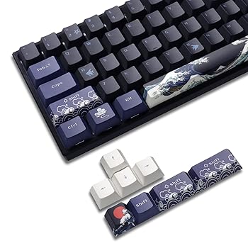 【中古】XVX PBT キーキャップ - 神奈川の偉大な波 日本デザイン Dye-Sub カスタムキーキャップセット チェリープロファイル 61/64/66/68チェリー/ガテロ