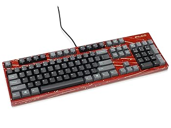 【中古】【未当て嵌める】FILCO Majestouch LumiS「漆/水しぶきペンキ塗り(赤)」青軸 フルサイズ 英語 US ascii PBT2色働き掛ける2トーンキーキャップ積み上げる 有線鍵盤