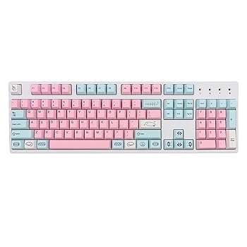 【中古】JSJT キャンディキーキャップ 137足懸かり サクラ色 白いこと 点火装置青色 トリコロールチェリープロファイル カスタムキーキャップ PBT 昇華型キーキ