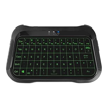 【中古】T18 全画面タッチパッドキーボード 2.4GHz ワイヤレス 静音 マウス一体型 小型 充電式 英語配列 リモコン バックライト付き パソコン テレビ ゲ