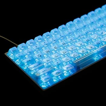 【中古】【未当て嵌める】YMDK 131 水晶 パソコン うしろ側点火装置付き添い人足懸かり旗がしら UV刷り上げる MDA プロファイル OEM プロファイル MX機械的鍵盤用 104 96 87 84