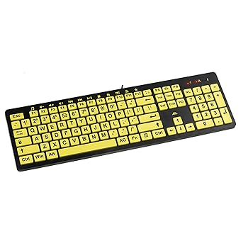 【中古】Alt Clearkeys 鍵盤 大型刷り上げる 御機嫌対比 USB 有線 電子計算機鍵盤 黄色足懸かり 黒文字 - 特大刷り上げる 大きな文字記号