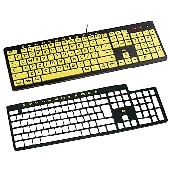 【中古】【未当て嵌める】ALT ClearKeys ClearKeys 鍵盤 大型刷り上げる USB有線電子計算機鍵盤 (黄味がかったの手当たりと黒の文字記号) Alt ClearKeys 鍵盤用に人並み外れたに