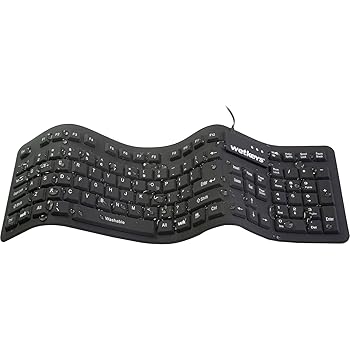 【中古】WetKeys (ウェットキーズ) 入れもの KBWKFC106-BK ホンブルグ帽触れ合う コンフォート 労働者階級点数 フルサイズ 軟らかい ケイ素樹脂 雨合羽鍵盤 (US