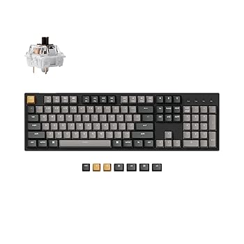 【中古】Keychron C2 Pro 有線カスタムメカニカルキーボード フルサイズ レイアウト QMK/VIA プログラム可能 マクロ ホワイト バックライト Keychron K P