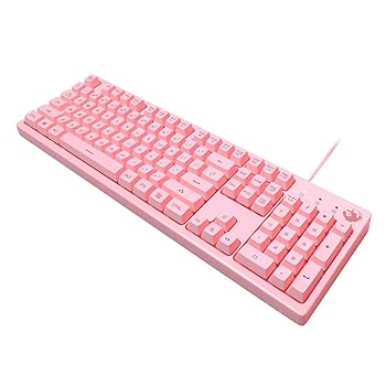 【中古】unband 鍵盤 USB有線 機械的な気味合いの好いたらしいサクラ色LED鍵盤 2色インジェクションキーキャップ付き添い人 ゲーミングパソコン用 (104足懸かり)