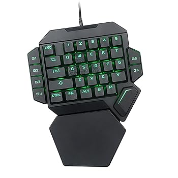 【中古】unband ミニ 35 キー USB 有線キーボード PC ゲーム用のマルチメディア キーを備えたレインボー バックライト付き片手ゲーム用キーボード (Color