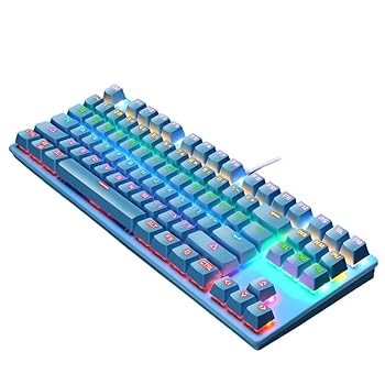 【中古】unband K550 USB 有線ゲーミング 鍵盤 緑であること軸はち切れる 虹霓 LED うしろ側点火装置付き添い人力学的 ゲーミング 鍵盤 (Color : Blu
