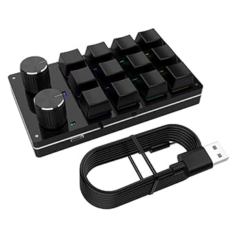 【中古】Plouluyt ケーブル USB マクロ ミニ キーボード 12 キー 2 ノブ プログラミング キーパッド ホットスワップ カスタマイズ ゲーミング メカニカル|AJIMURA-SHOP