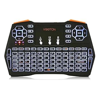 【中古】【未使用】ミニワイヤレスキーボード Tri-Color Backlitスペイン語2.4Gワイヤレスミニタッチパッドキーボードエアマウス スマホ PC ノートPC タブレット テ