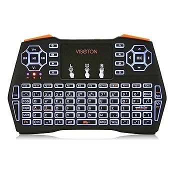 【中古】ミニワイヤレスキーボード Tri-Color Backlitスペイン語2.4Gワイヤレスミニタッチパッドキーボードエアマウス PC スマホ スマートTVBOX フォン対｜AJIMURA-SHOP