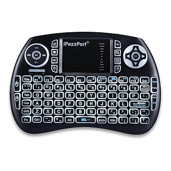 【中古】ミニワイヤレスキーボード 2.4GHz 3色バックライトワイヤレスミニキーボードエアマウスリモコンタッチパッド PC スマホ スマートTVBOX フォン対
