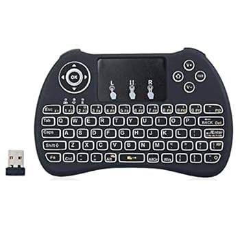 【中古】【未使用】ミニワイヤレスキーボード ミニワイヤレスキーボードホワイトバックライト2.4GHzタッチパッドキーボードエアマウス スマホ PC ノートPC タブレッ