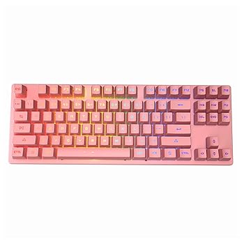 【中古】【未使用】unband メカニカルキーボード 87キー 2色インジェクション 緑軸 RGBバックライト USB 有線キーボード 人間工学 オフィスでもゲームでも使える (C