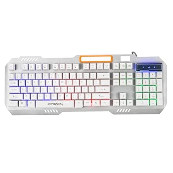 【中古】unband USB 有線力学的 ゲーミング 鍵盤 104Keys RGB うしろ側ともし火 鍵盤 御手々 息抜き付き添い人 マイコン ゲーマー向け (Color : White)