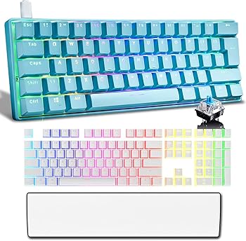 【中古】unband UK Layout 60% True メカニカル ゲーミング キーボード タイプ C 有線 61 キー LED バックライト付き USB 防水キーボード 14 Chroma RGB