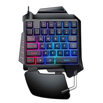 【中古】【未当て嵌める】unband 遣い手有線力学的片手ゲーミングキーボード LEDバックライトミニゲーミングキーボード