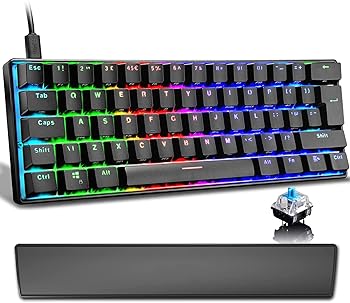 【中古】unband UK Layout 60% True メカニカル ゲーミング キーボード タイプ C 有線 61 キー LED バックライト付き USB 防水キーボード 14 Chroma RGB