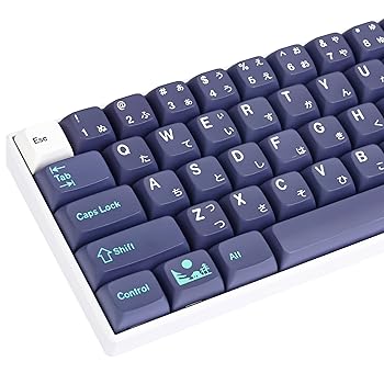 【中古】【未使用】surmen PBT キーキャップ 5面 昇華型 カスタムキーキャップ XDAプロファイル Cherry Gateron MXスイッチ メカニカルキーボード用 (ブルームーン)