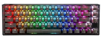 【中古】Ducky One 3 SF Aura 65% メカニカルキーボード:Quack Mechanics Dampening ホットスワップ可能なチェリーMXレッドスイッチ、高密度PBT トリプル