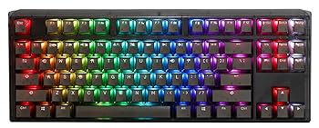 【中古】Ducky One 3 TKL Aura 読みやすい 黒いこと 熱っぽいつけ替える RGB ダブル打つこと PBT 力学的 鍵盤 桜んぼう MX 青み