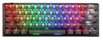 【中古】Ducky One 3 Mini Aura 60% メカニカルキーボード:Quack Mechanics Dampening、ホットスワップ可能なチェリーMXブラウンスイッチ、高密度PBTトリ