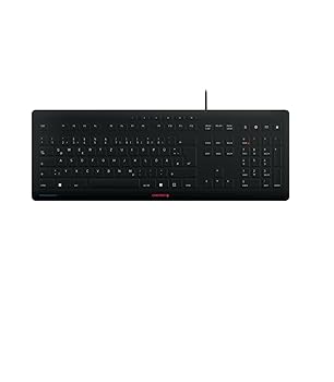 【中古】CHERRY STREAM PROTECTキーボード、取り外し可能なシリコンキーボードプロテクター付き有線キーボード、ドイツ製レイアウト(QWERTZ)、フラットデ|AJIMURA-SHOP