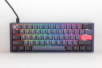 【中古】【未使用】Ducky One 3 Mini Cosmic Blue 60% Hotswap RGB ダブルショット PBT Quack メカニカルキーボード (チェリーMXレッド)