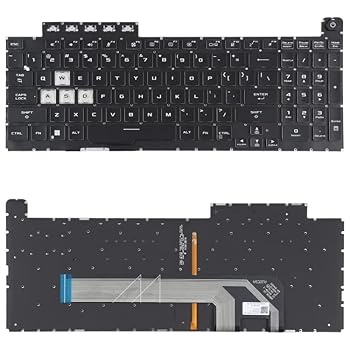 【中古】【未当て嵌める】ラップトップアクセサリ取り替えっこ用鍵盤 ASUS TUF GAMING F15 FX506 FA506 US変わり種鍵盤付き添い人うしろ側ともし火用