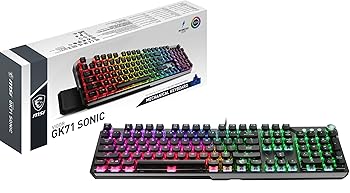 【中古】【未使用】MSI Vigor GK71 ソニックブルー US メカニカル RGB ゲーミングキーボード ソニックブルースイッチ
