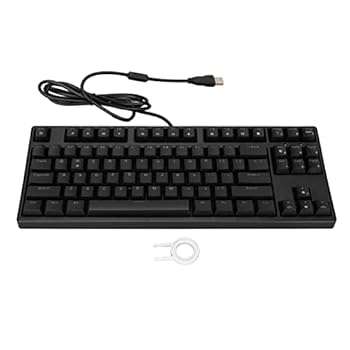 【中古】KOSDFOGE キーボード 87 キー レッド スイッチ メカニカル キーボード - 人間工学に基づいた柔軟で素早い応答 有線キーボード PC、コンピュータ