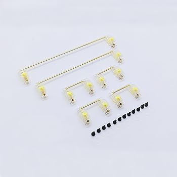 【中古】【未使用】Tecsee V3 スナップインインストール 半透明イエローキーボードスタビライザー 2u 6.25u 7uワイヤー付き キーキャップスタビライザー メカニカル|AJIMURA-SHOP