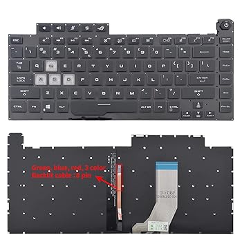 【中古】SUNMALL 交換用キーボード Asus G512 G531GD G531GT G531GU G531GV G531GW G532 GL531 G15 6037B0203201に対応 (バックライトはエイトステッチ)