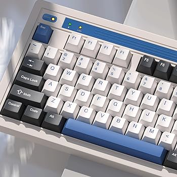 【中古】JOLINTAL ホワイト&ブルー PBT ダブルショット チェリープロファイル キーキャップセット 68/87/98レイアウト用(173キー北極圏テーマ)