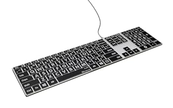 【中古】KB Covers ラージプリントバックライトプロアルミニウムキーボード - Windows - US | ハイコントラストキーラベル | タイピングの視認性 | 低照