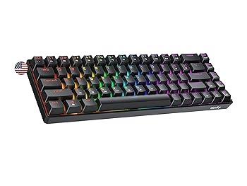 【中古】【未使用】Geeky GK65 65% | ホットスワップ可能なメカニカルゲーミングキーボード | 68キー マルチカラー RGB LEDバックライト PC/Macゲーマー用 | ANSI U