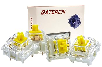 【中古】Tugeta Gateron G Pro 3.0 潤滑済みサイレントリニアスイッチ 35個 PinTactile スプリット 光学式ゲーミングキーボードスイッチ (イエロー)