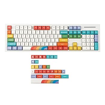 【中古】【未当て嵌める】1.6粍 厚さ 虹霓 MDA プロファイル染め料 サブキーキャップ 万物の霊長科学技術 PBT 足懸かり仕掛ける TKL 61 64 68 75 87 96 104 GMMK MX 鍵盤用