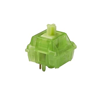 【中古】YMDK Gateron Luciola 5ピン リニアルミナススイッチ 高光沢透明グリーントップハウジング 55g Mxメカニカルキーボード用