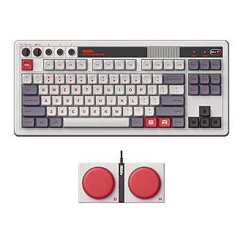【中古】【未使用】8Bitdo メカニカルキーボード、Bluetooth/2.4 G/USB-Cホットスワップ対応ゲームキーボード、87キー、英語配列、WindowsとAndroidに適したデュア