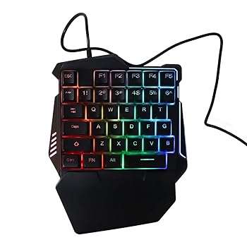 【中古】キーボード、ゲーミングキーパッド メカメンブレンキースイッチ 片手キーボード 35個のプログラム可能なキー RGB照明 USBプロフェッショナルゲー