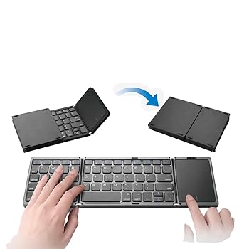 【中古】ワイヤレスキーボード キーボード キーパッド タッチパッド ワイヤレス Bluetooth 無線 ノートPC デスクトップ タブレット スマホ スマートフォ｜AJIMURA-SHOP