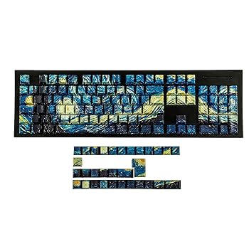 【中古】【未当て嵌める】YMDK 134 Moon Night PBT ダブル打つこと 姿勢ともし火 シャイン スルー 半澄み切ったバックライトキーキャップ 108 104 96 87 84 68 61 MX 力学的