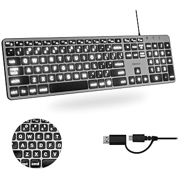 【中古】【未当て嵌める】MACALLY 割り増し金有線USB C鍵盤 USB界面付き添い人 - 最大限度3台のデバイスに繋ぎ合わせる - (USB-A 2 | USB-C界面1個) - Mac Mini/Pro iMac MacBook