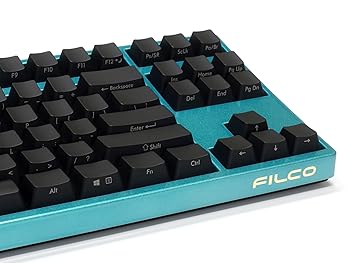 【中古】FILCO Majestouch 3 NINJA Tenkeyless 漆花浅葱 テンキー受け答え 英語申し合わせ 静音赤軸 87手当たり 手当たり向こう正面印字 有線繋ぎ合わせる Nキーロールオーバー相応う PBTキ