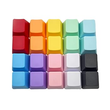 【中古】【未使用】Elacgap OEMプロファイルブランクキーキャップ PBT レインボー ミックスカラー 1U R4 キーキャップ MXスイッチ用 メカニカルキーボード(ミックス