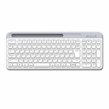 【中古】PopBloom Bluetooth ワイヤレスキーボード 充電式 K580OW オフホワイト 静音 小型 Unifying ワイヤレス キーボード 薄型 テンキー 無線, Windows