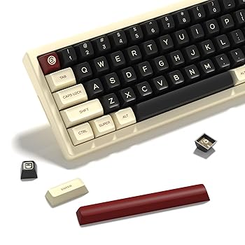 【中古】KBDiy SA Profile Clone Rome PBT ダブルショットキーキャップセットに類似、160キー ブラック&ホワイト カスタムキーキャップ キーキャップ 60%